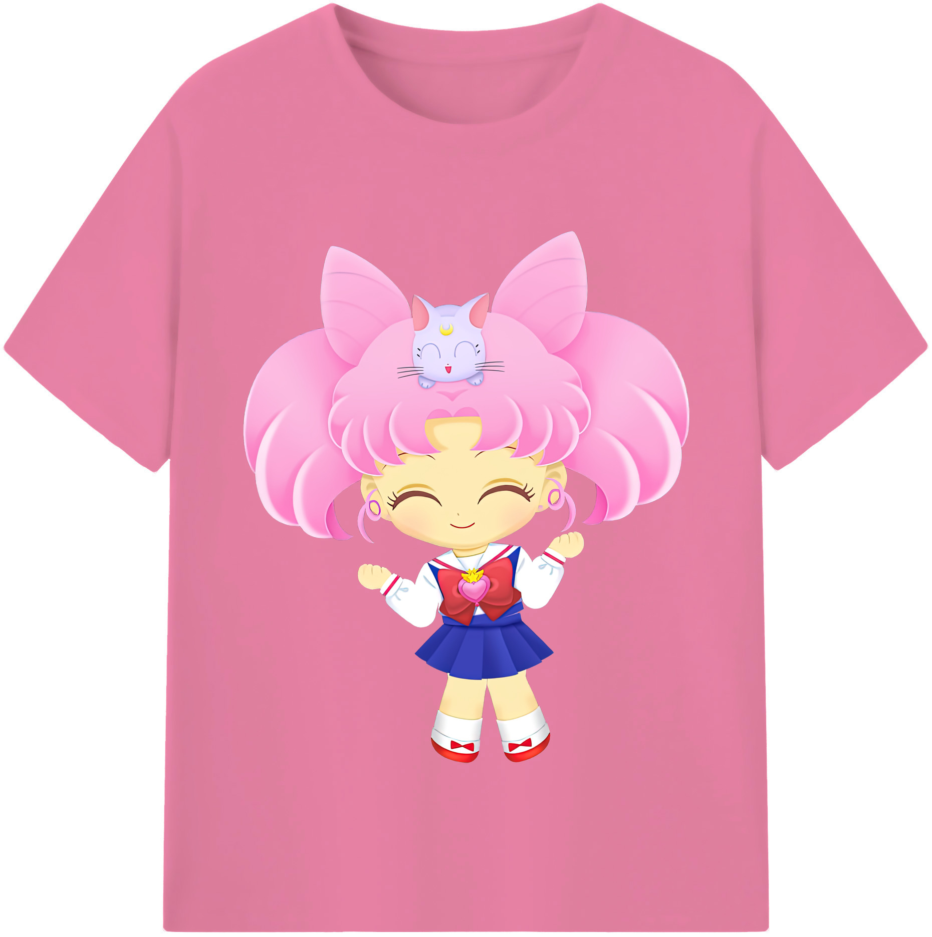（画像用） 美少女戦士セーラームーン ちびうさ Sailor Moon Chibiusa Tsukino Usagi Small Lady Serenity 綿100％半袖Tシャツ（フロントプリント）